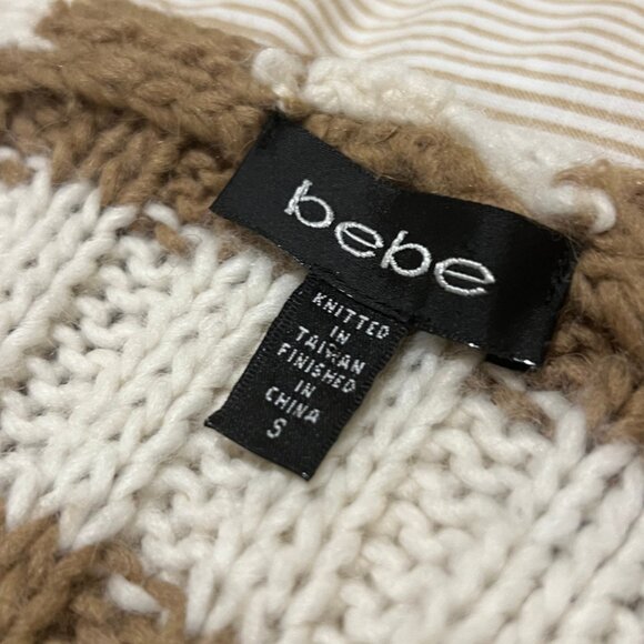 Bebe Women Striped Cardigan Sweater Oversized Open Front Size S - Picture 4 of 6